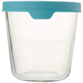 Anchor Hocking Trueseal Glass Food Storage Container with Airtight Lid, 7 Cup Tall, Mineral Blue