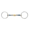 BLUE ALLOY LOOSE RING WITH ROLLER LINK Stainless Steel Blue