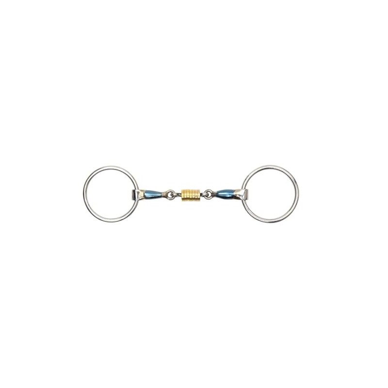 BLUE ALLOY LOOSE RING WITH ROLLER LINK Stainless Steel Blue