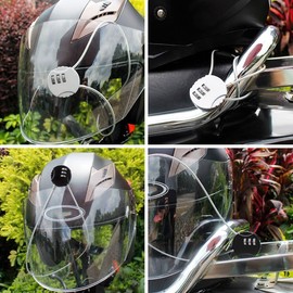 4Pcs Smart Combination Lock- Digit Padlock for Code Security, Anti-Theft Motorcycle Helmet Lock, Extended Wire Rope, Zinc Alloy