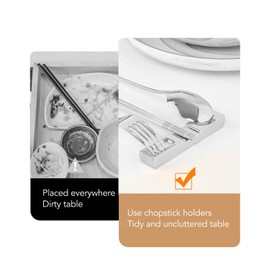 304 Stainless Steel Chopstick Holder, Creative Design, Convenient for Chopsticks, Spoons, and Forks, Hygienic and Easy to, Beautiful and Practical, Silver, for Hotel and