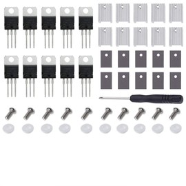 Youmile 10pcs Voltage Regulator IC Transistor L7805CV L7805 5V 1.5A TO-220 3 Pin Mosfet Transistor for Arduino + Heatsink