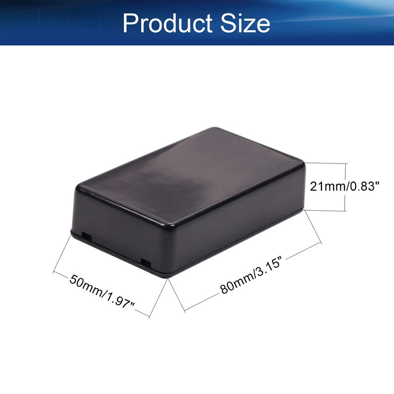 Heyiarbeit 5Pcs 3.35"x1.97"x 0.83" ABS Black Dustproof Electronic Junction Box