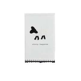 Mud Pie Sheep Farm Crochet Towel; 25" x 16"