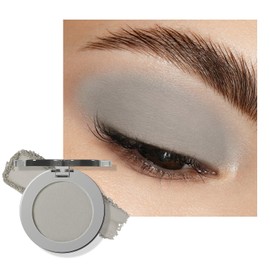 Gray Matte Eyeshadow Single, Smoky Eyeshadow Compact, Ultra-fine Lightweight, Crease-proof High Pigmented Formula, Matte Mini Eyes Makeup, #108 Gray Cement