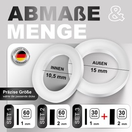 NIMA PARTS Fitschenringe – 60 Stück – Made in Germany – Unterlegscheiben für Zimmertüren (1mm)