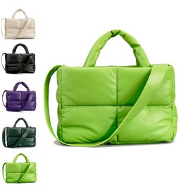 Large Quilted Puffer Tote Bag for Women Soft Padded Down Winter Handbag Space Totes Puffy Shoulder Bag Pillow Shopper Bag