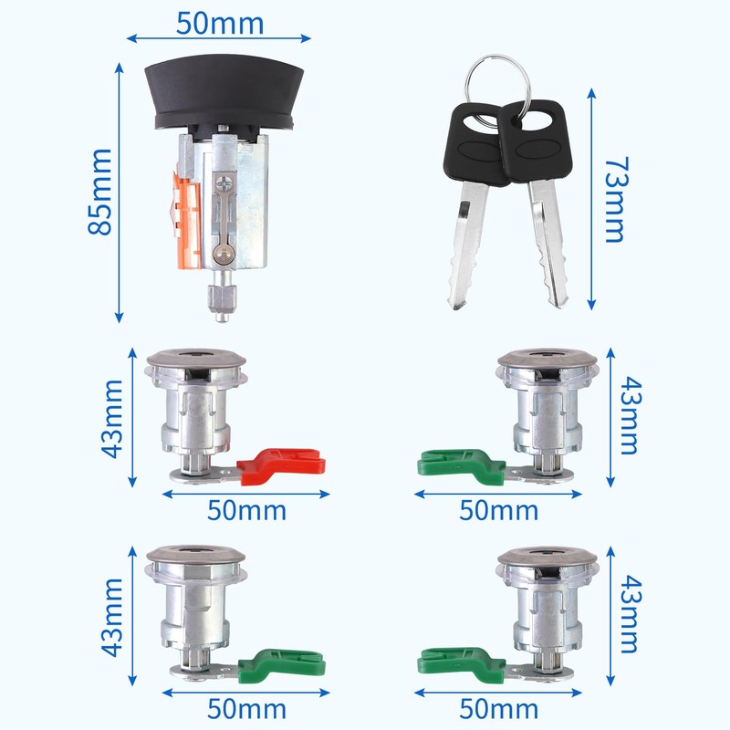 Tektall Ignition Switch Lock Cylinder Door Lock Cylinder with Key