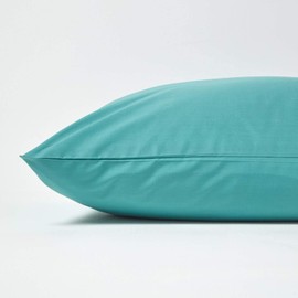 HOMESCAPES Percale Cushion Cover 40 x 80 cm Sea Green Cushion Cover with Zip 100% Egyptian Cotton 200 Thread Count