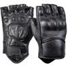MDM Mens Cow Nappa Leather Fingerless Motorcycle Gloves - Shock