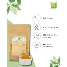 Green Essence Goldene Milch 500g (2 * 250g) von der Grnen Essenz Golden Latte Untersttzung ideal fr das Immunsystem Pulver ohne Zuckerzusatz - Kurkuma Latte Fertige Gewrzmischung (500 Gramm)