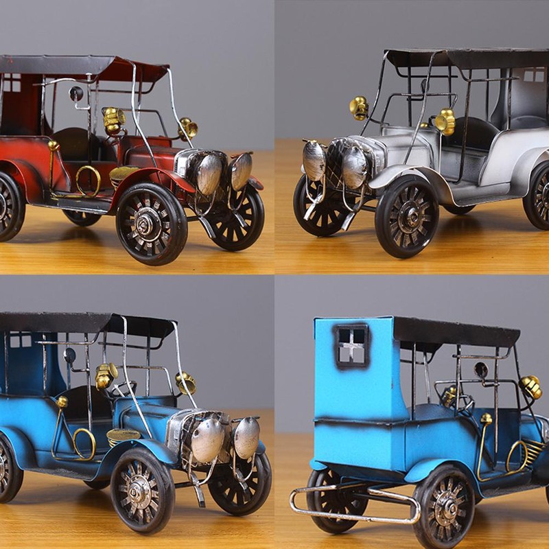 Retro Nostalgic Metal Crafts Car Models Ornaments Home Decoration for