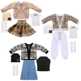 Geyoga 14 Pcs Doll Clothes and Accessories for 11.5 Inch Doll Accessories Doll Denim Cotton Doll Cloth Doll Pants Shoes Casual Wear Clothes Outfits(Exquisite Style)