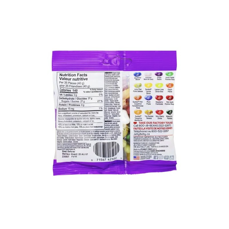 Jelly Belly 66120 3.5 Oz. Jelly Belly® Fruit Bowl Mix