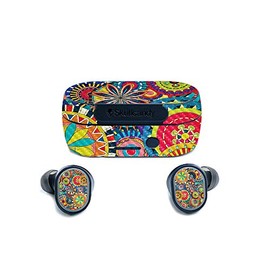 MightySkins Carbon Fiber Skin for Skullcandy Sesh True Wireless Earbuds - Flower Wheels | Protective, Durable Textured Carbon Fiber Finish | Easy to Apply, Remove, and Change Styles | Made in The USA