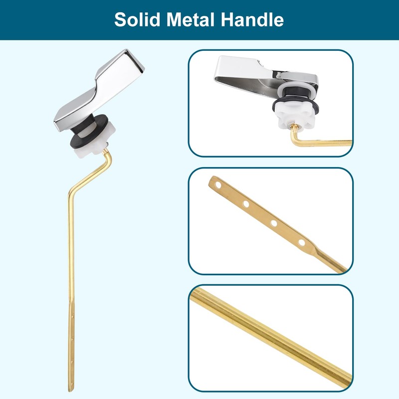 Hygie Rinse 2PACK Universal Metal Toilet Handle Replacement Kit -