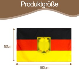 Germany Flag, 150 x 90 cm with Hole, Double-Sided Printed Flags for World Cup and European Championship, for Indoor and Outdoor Use