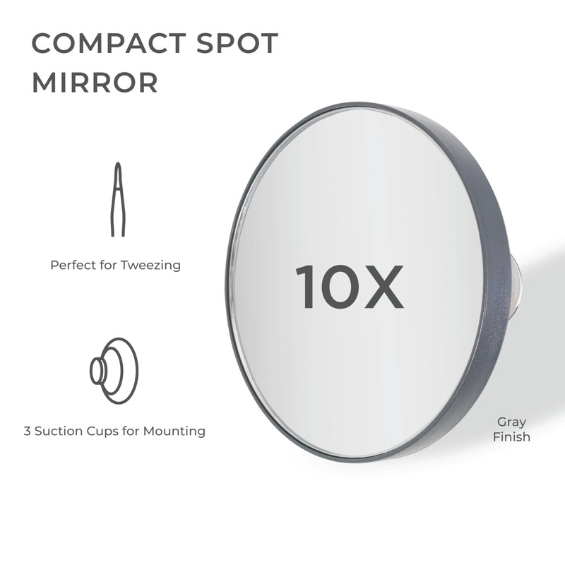Zadro Compact Spot Mirror, Powerful 10X/15X or 20X Magnifications Travel