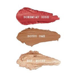 Nudestix Roses & Honey Mini Kit – 3-Piece Cream Blush, Bronzer & Highlighter Stick Set for Eyes, Cheeks & Lips | Travel-Size Multi-Use Makeup