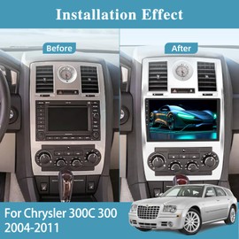 [2+64G] for Chrysler 300C 300 2004-2011 Car Radio with Wireless Carplay and Android Auto - 9 Inch Touch Screen Android Car Stereo - Multiple UI Themes/WiFi/GPS/SWC + AHD Backup Camera
