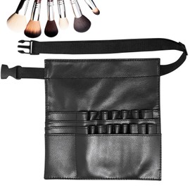 ZVRSUA Make Up Brush Belt Bag Cosmetic Bag – Professional Black Brush Bag, Portable Organiser Bag for Artists & Dating, Cosmetic Brush Organiser Belt Bag Case