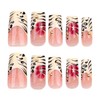 QQPPOLIU Medium Square Press on Nails French Tip Fake Nails