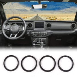JeCar Interior Trim Kit Dashboard Air Conditioner Vent Ring Interior Accessories Compatible with Jeep Wrangler 2018-2023 JL & 2020-2023 Gladiator JT, Blue