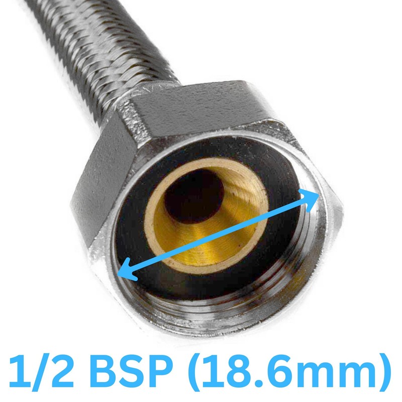 Pair M10 (10mm) x 1/2 x 600mm (60cm) Flexible Tap
