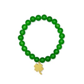 DOLLESS St Patricks Day Clover Bracelet Four Leaf Clover Green Charm Bracelet Irish Festival Accessories (Green)