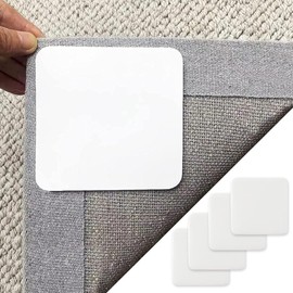 CLIUNT Rug gripper, 4Pcs Washable & Reusable Rug Grippers for Laminate Floor, Non Slip Mat, Anti Slip Rug Underlay, Carpet Grippers, Rug Tape for Carpeted Floor, Hardwood, Tile & Marble Floors