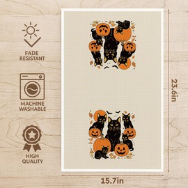 Funny Cat Pumpkin Gifts for Women Cat Mom Lover Lady, Fall Decor Kitchen Hand Towel,Dish Towels Baking Cooking Drying Cloth,Cute Hand Towel for Bathroom,Cats Themed Gifts for Halloween Birthday