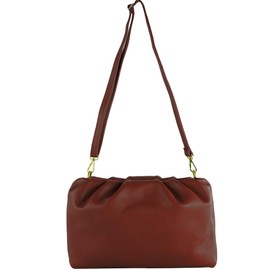 modamoda de - T254 Italian Women's Small Leather Handbag, purple red