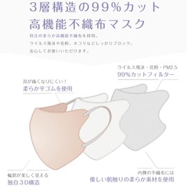 [Being] Mask [2024 Autumn/Winter Moisturizing Improvement] 3D Mask 20 Pieces (10 x 2 Packs) Non-woven Mask 3D Mask Bi-Color Mask Small Face Mask Color Mask for Sensitive Skin Ear Straps Soft Ear Cord