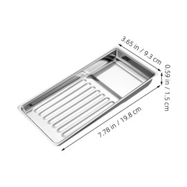 IWOWHERO Stainless Steel Tool Tray for Salon Nail Sterilizer Small Metal Instrument Tray Screw Plate