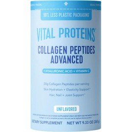 Vital Proteins Collagen Peptides Powder Advanced with Hyaluronic Acid & Vitamin C, Collagen Supplements, Unflavored, 12 Servings