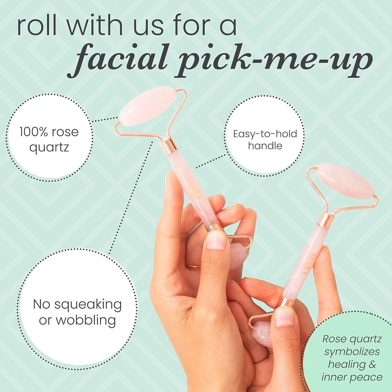 SDARA Rose Quartz Roller - Anti Aging for Wrinkles and