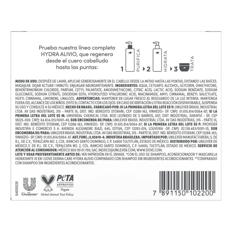 Mascarilla Dove Hydra Alivio 270G