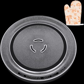 Jolaxy 12" Turntable Plate Replacement for Whirlpool Kenmore Maytag Amana Estate Microwaves, 4393799 Glass Cooking Tray with Three Partial Circles Center