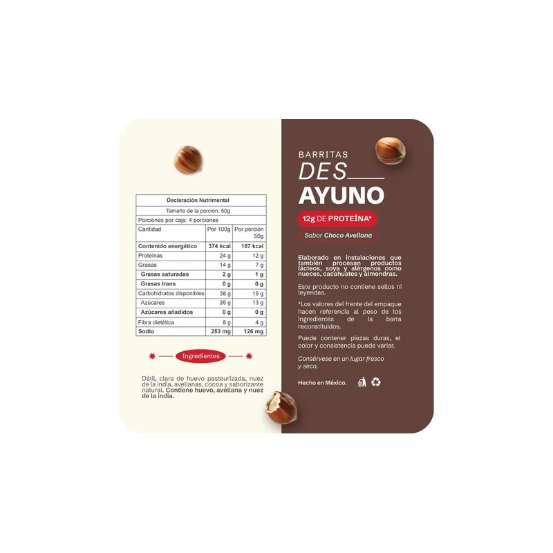 Barritas De Proteína Flora01 Des_ayuno Chocoavellana 4 Pzs