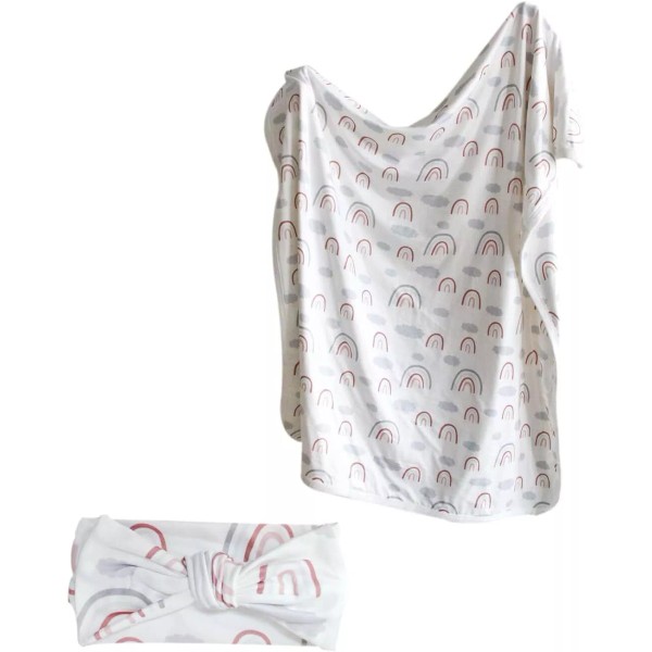 Unbranded Rainbow baby blanket jersey swaddle blanket soft and breathable