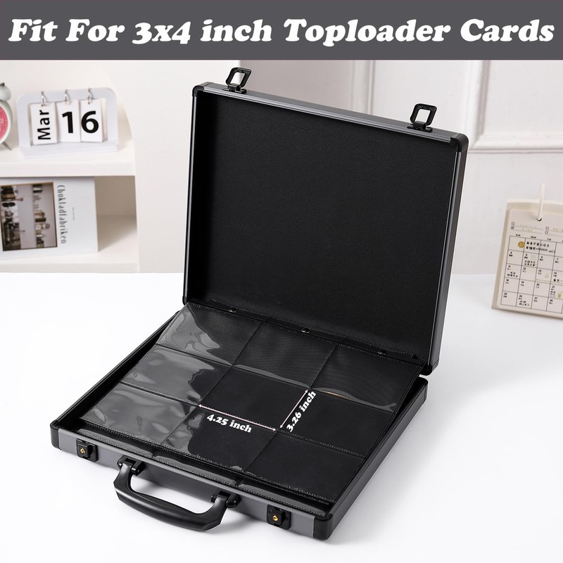 Azamou Toploader Binder for Trading Cards, Hard Cases, Holds 180