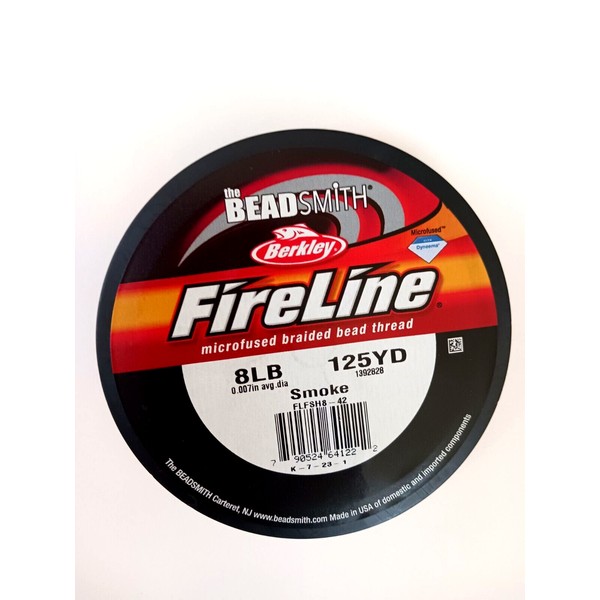 The Beadsmith Berkley Fireline Grey Smoke 8LB 125Yd braided fish
