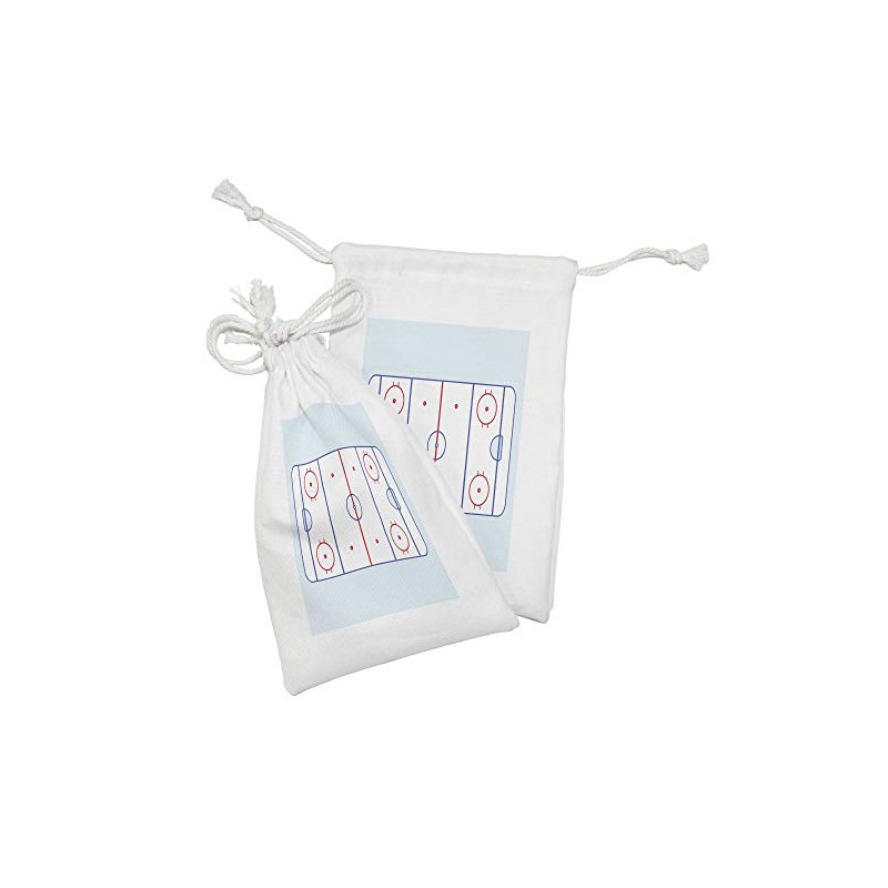 Ambesonne Hockey Fabric Pouch Set of 2, Ice Hockey Field