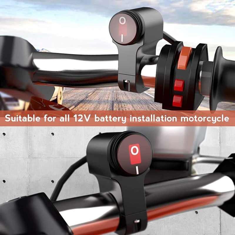 Gebildet 12 V Motorcycle ATV Waterproof Handlebar Headlight Switch, Motorcycle