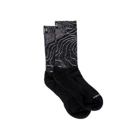 Handup FootDown Wool Cycling Socks - Lightweight 62% Merino Wool, 30% Nylon, 8% Spandex Blend - Made in the USA (US, Alpha, One Size, Regular, Regular, LG/XL, Topo)