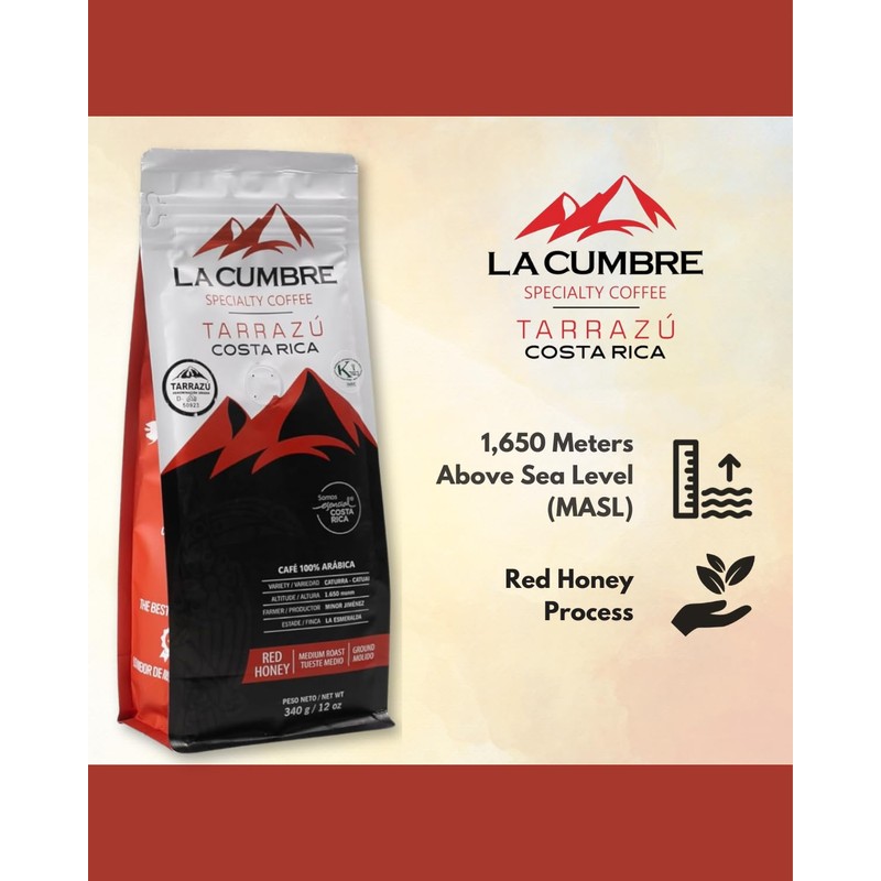 La Cumbre Specialty Coffee Ground Medium Roast, Arabica Beans, Low