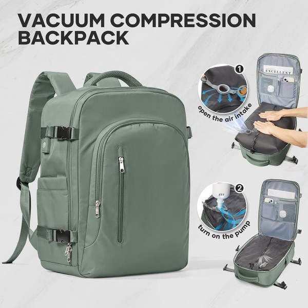 HYC00 Vacuum Travel Backpack with Pump, Vacuum SealCompression Backpack, Large