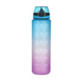 1L Water Bottle Motivational Drink Flask With Time Markings BPA Free Leak-Proof Drink Flask Ideal for Sport Gym
