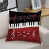 Ofocam Throw Pillow Cover Red Black White Piano Keys and