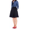 Dani's Choice High-Waisted Cotton Blend Skirt with Pockets - Knee